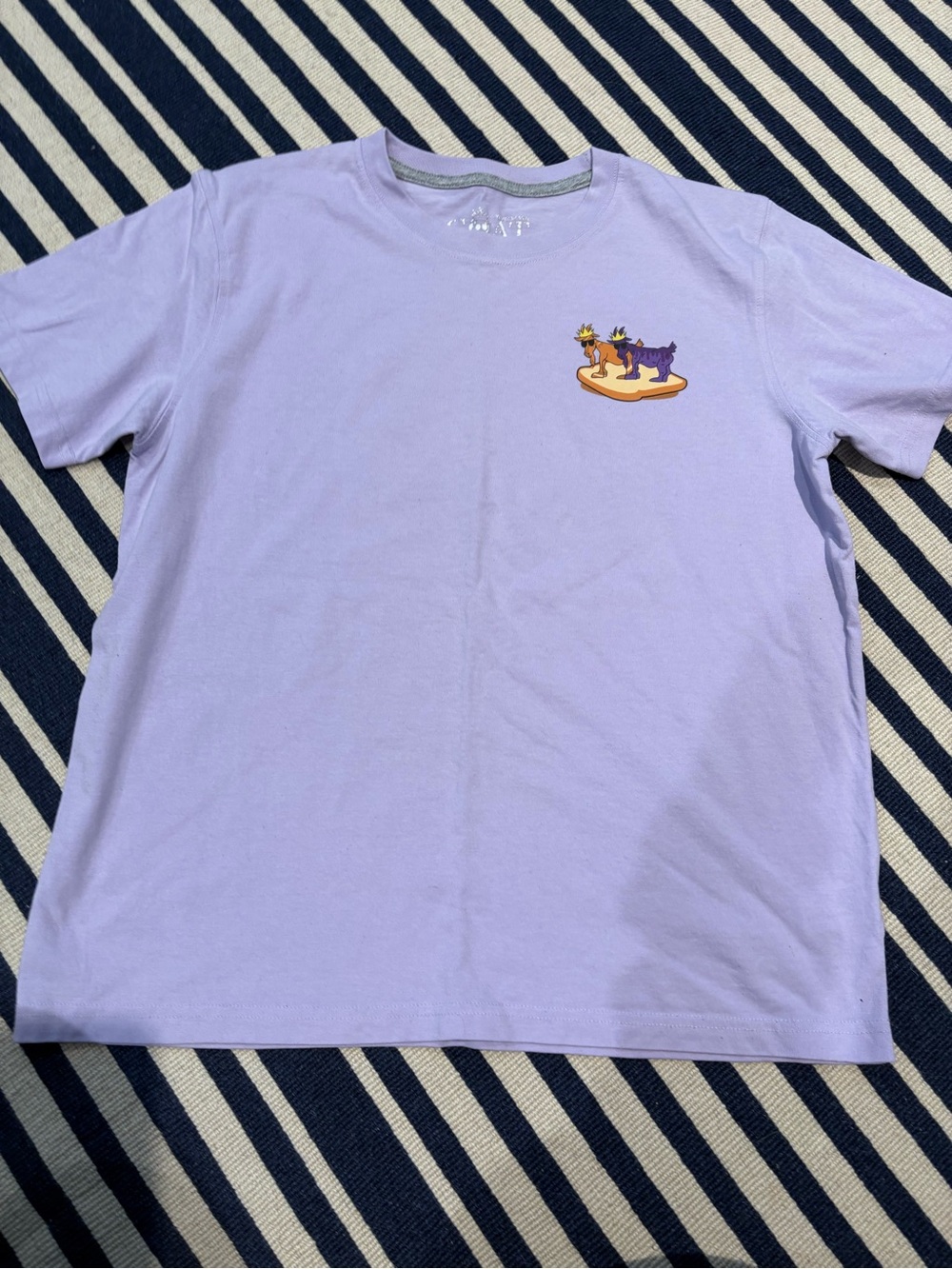 Kids Lavender Short-Sleeve Tee with Cat Graphic
